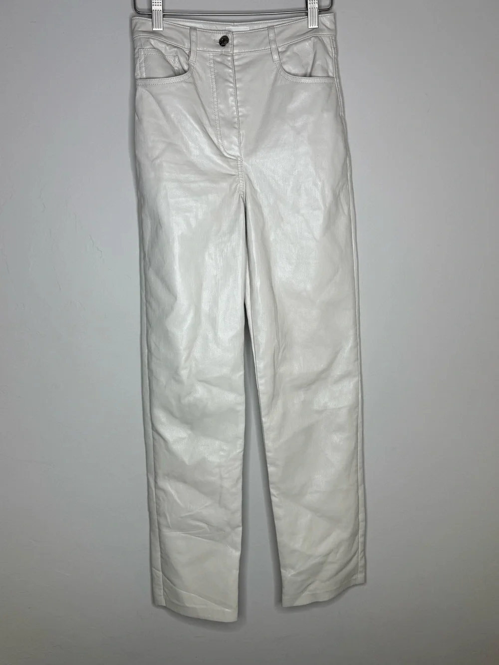 Aritzia Wilfred The Melina High-Rise Vegan pants in ivory size 2